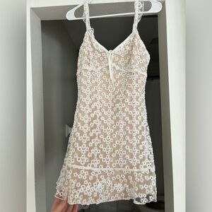 Lulus Charmaine White Embroidered Mini Dress - Size XS